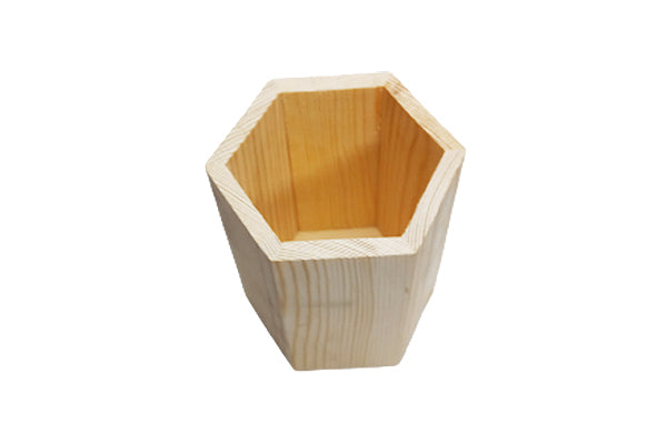 Caja hexagonal de madera - Alistore Chile