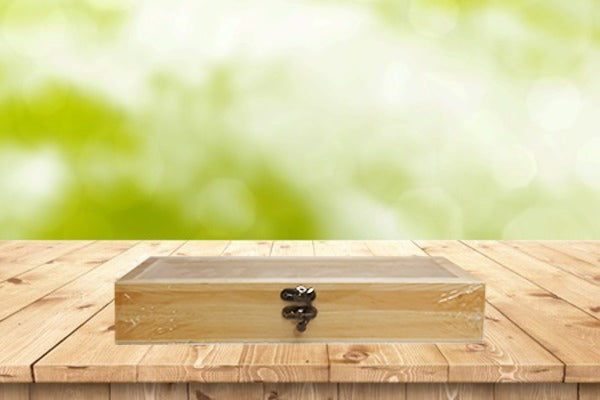 Caja rectangular de madera con seguro - Alistore Chile